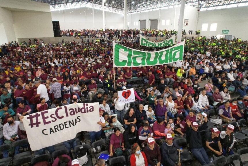 Claudia Sheinbaum ofrece videoconferencia ante más de 9 mil personas en San Luis Potosí