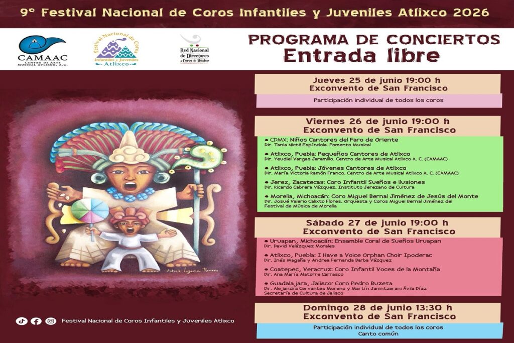 Cartel festival de Coros en Atlixco