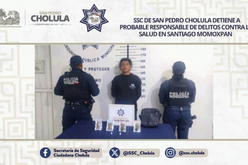 Detenido delitos contra la salud San Pedro Cholula