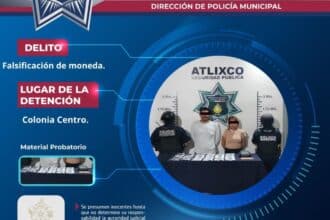 Detenidos Atlixco falsificación de moneda