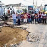 Hundimiento carretera federal México-Puebla