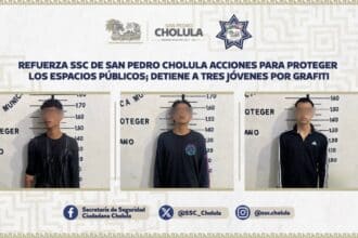 San Pedro Cholula detenidos grafitis