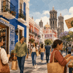 Actividad comercial y consumo interno en el Centro Histórico de Puebla.