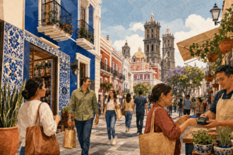 Actividad comercial y consumo interno en el Centro Histórico de Puebla.