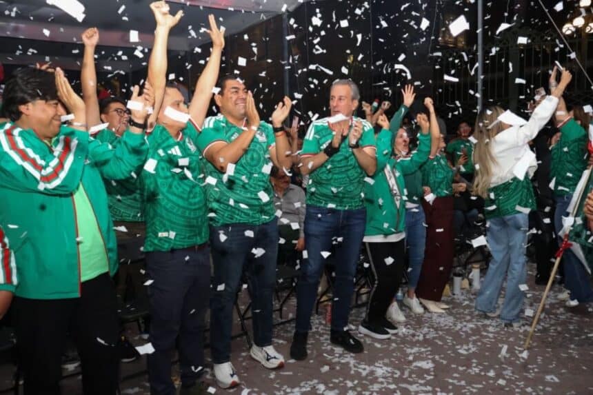 Pepe Chedraui fiesta mundialista Zócalo de Puebla