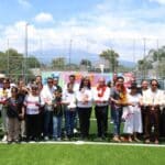 Ariadna Ayala entrega multideportivo San Jerónimo Coyula
