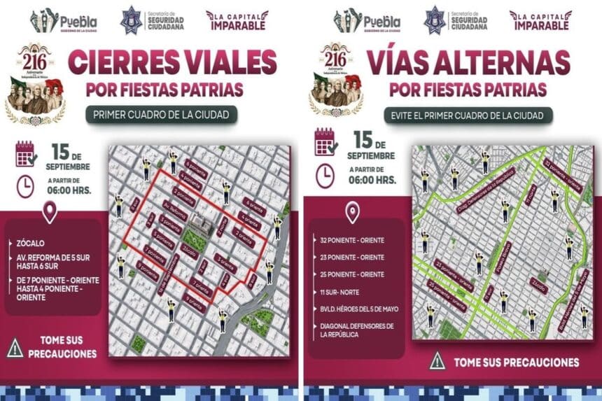 Cierres viales Fiestas Patrias 2026